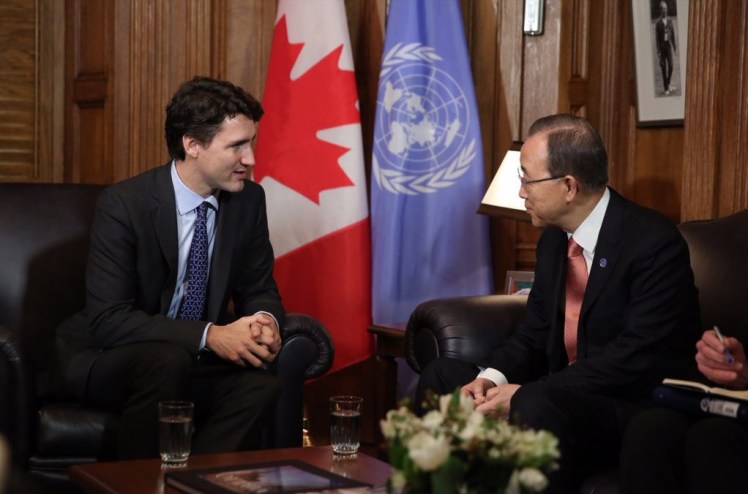 Justin Trudeau, Ban-ki Moon